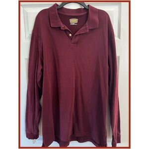 The Foundry Supply Co. 🫐 Men’s Maroon Polo Long Sleeve Shirt